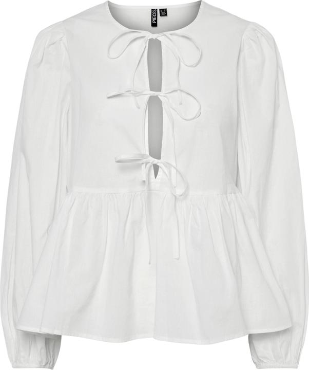 Pieces Pcjolly Ls O-Neck Tie Top Wvn Noos Bc