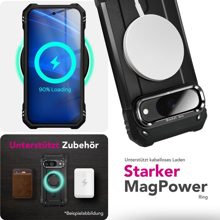 Image du produit Nalia Granite - Schlagfeste Panzer Hülle mit MagSafe & Kamera Standfuss - Military Cover (Google Pixel 9)