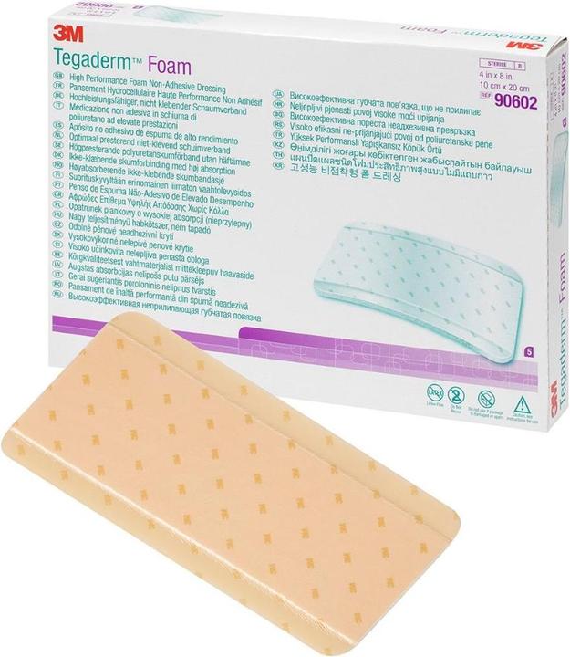 Actual product image 3M Tegaderm High Performance Foam Schaumkompresse 10x20cm non adhäsiv 5 Stk