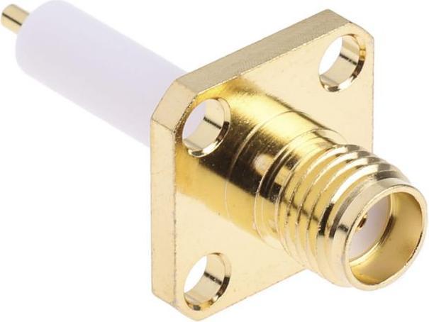 Actual product image Rs Pro Female coaxial connector SMA connector, flange mounting, solder connection, for RG402/U