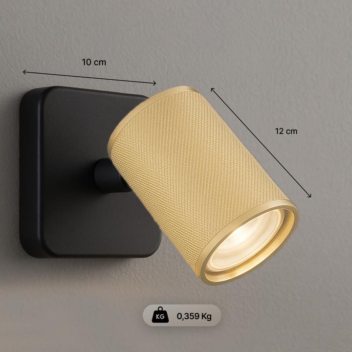 Produktbild Brilliant Marty LED Wandspot sand schwarz/matt gold (345 lm, GU10)