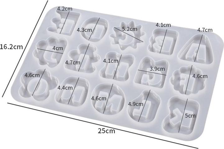Produktbild König Design Epoxidharz Formen Set Resin Giessharz Silikonform Mold Buchstaben Schmuck Armband (Silikon)
