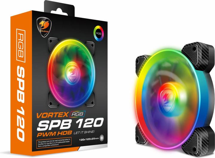 Immagine prodotto Cougar Gaming VORTEX RGB SPB 120 Ventola di raffreddamento per computer Case Cooler 12 cm Nero