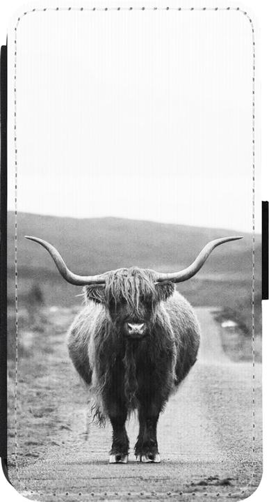 Actual product image PhoneLook Cover Wallet black Highland cattle (Apple iPhone 14 Pro)