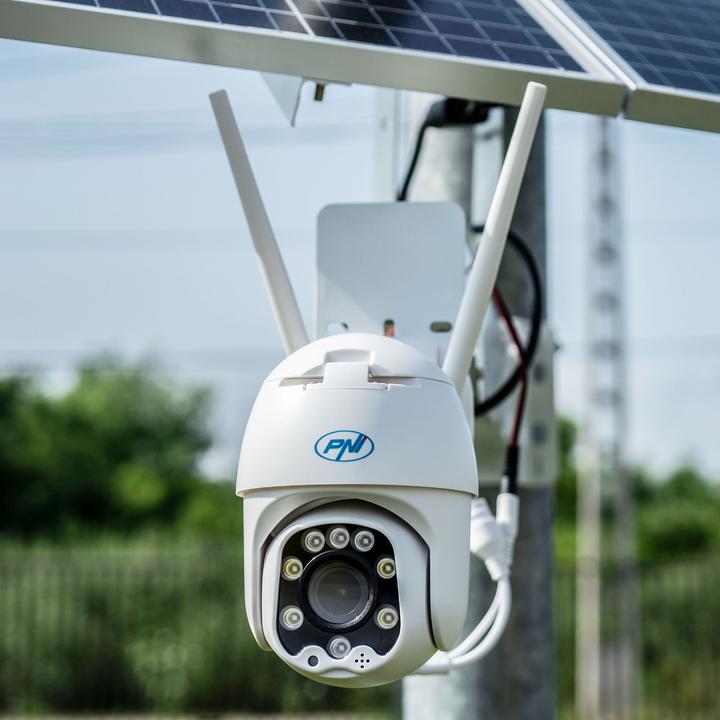 Immagine prodotto PNI Telecamera di videosorveglianza IP60 Live PTZ con pannello solare, 2 MP, GSM 4G, slot SIM, zoom