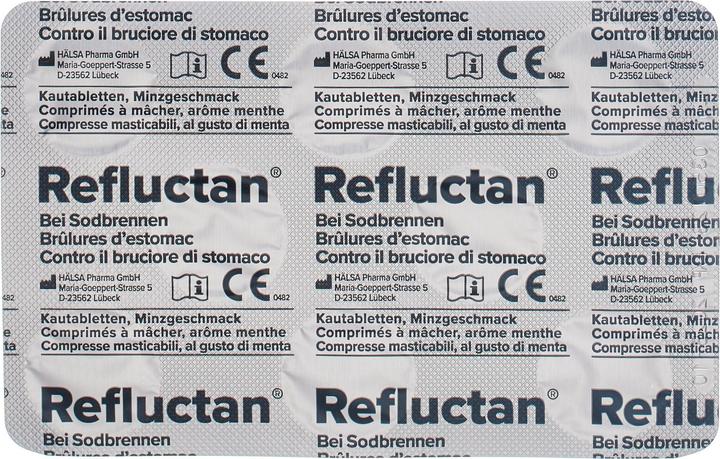 Nährwerte und Zutaten Refluctan Kautablette Minze (48 Stück, 284.31 ml, 94 g)