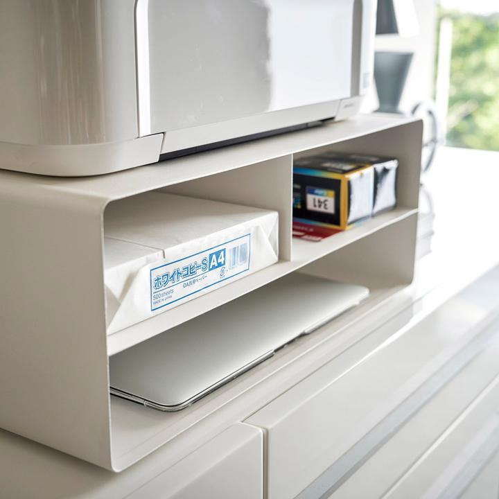Actual product image Yamazaki Tower Printer Station, White (48 x 37 x 19 cm)