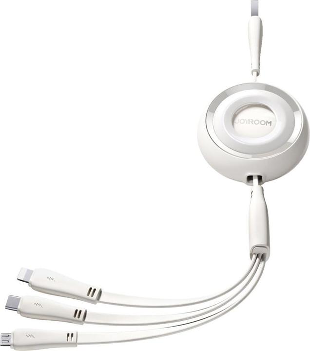 Image du produit Joyroom S-A40 Colorful Series Câble rétractable 3en1 USB-A vers USB-C / Lightning / microUSB 1m - bl (1 m)