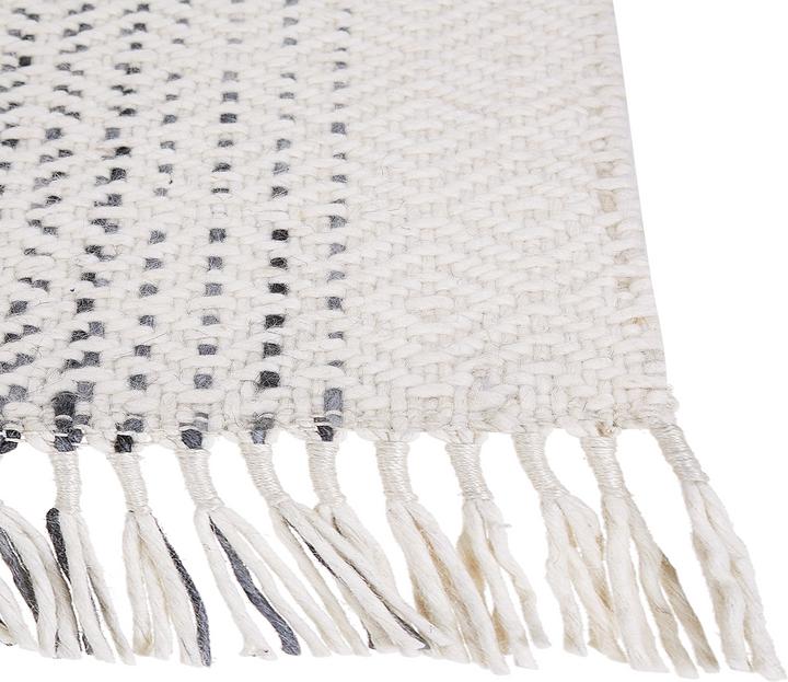 Actual product image Beliani Wool Carpet White/Grey 80 x 150 cm OMERLI (80 x 150 cm)