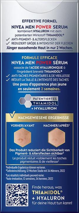 Nährwerte und Zutaten NIVEA MEN Men Power Anti-Age Serum 2in1 (30 ml)