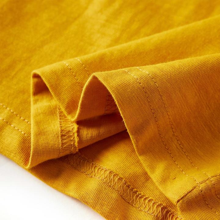 Immagine prodotto VidaXL Camicia da bambino a maniche lunghe ocra 128,Materiale: 100 (128)
