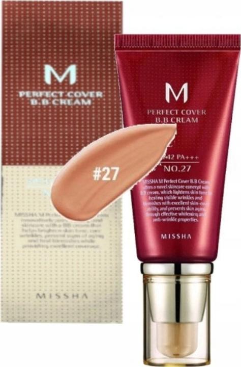 Actual product image Missha M Perfect Cover Bb Cream Spf42/Pa+++ Multifunctional Bb Cream 27 Honey Beige 50Ml (27 Honey Beige)