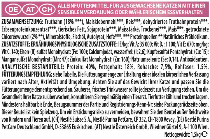 Produktbild Pro Plan Cat Delicate (Adult, 1 Stk., 1500 g)