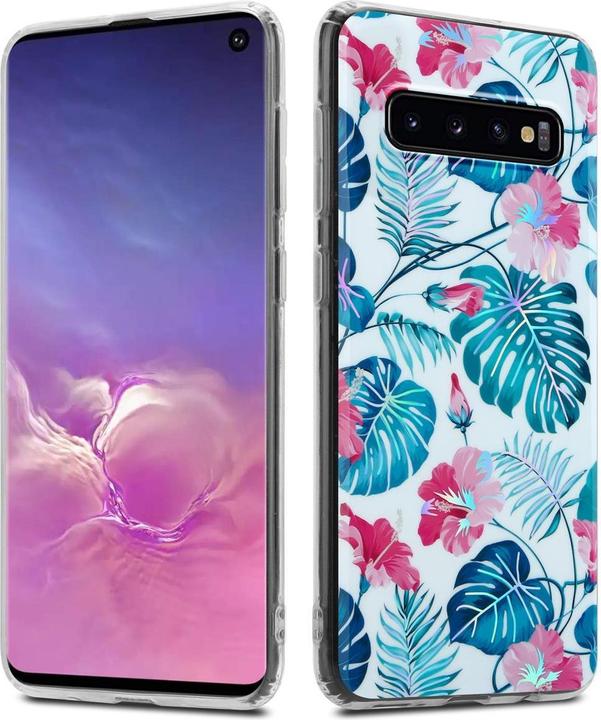 Produktbild Cadorabo IMD TPU Bunte Blumen & Blätter Cover (Samsung Galaxy S10)