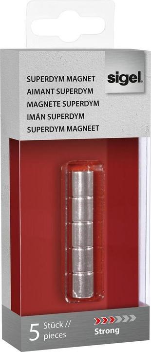 Immagine prodotto Sigel Magnete Cilindro al neodimio 5ST argento (5 x)