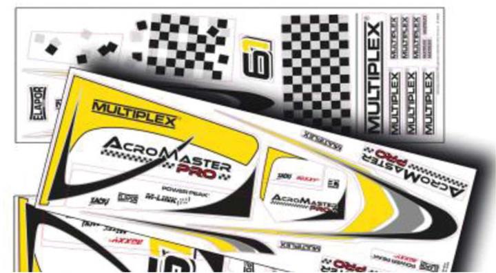 Actual product image Multiplex Decal sheetAcroMasterPROyellow silver