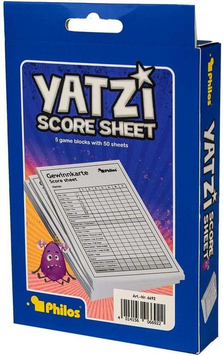 Produktbild Philos Yatzy, Spielblock, Gewinnkarten, 5er Packung (Deutsch)