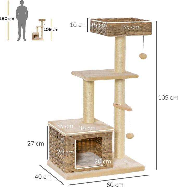 Produktbild Jamb Katzenbaum (109 cm, Braun, Beige)