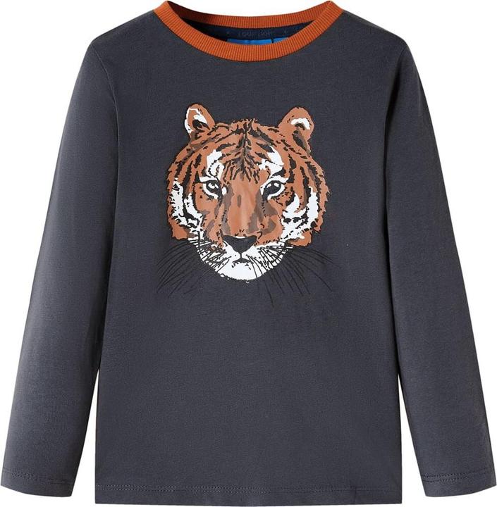VidaXL Kinder-Langarmshirt Anthracite 128,Material: 100 (128)