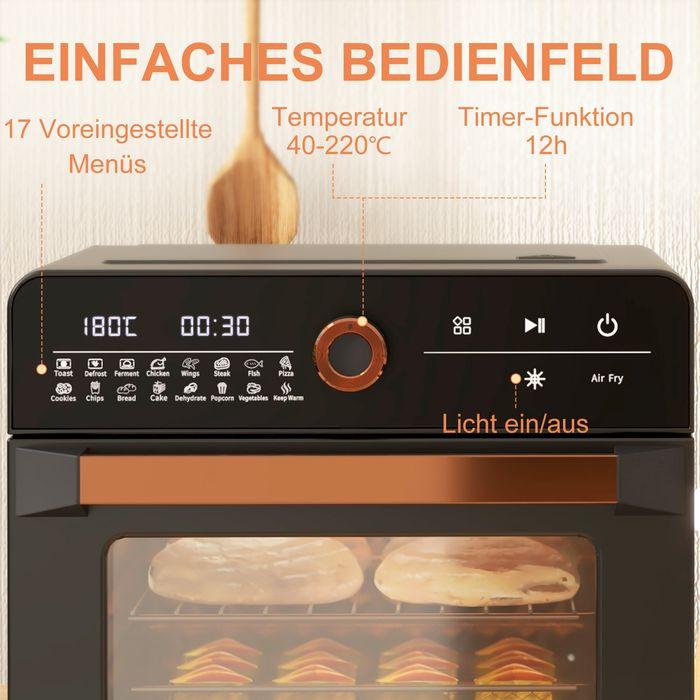 Produktbild Swisshandel24 Minibackofen 20L, Mini Ofen, 40-220°C, 17 Modi, Timer, 36x37x34,5cm, Schwarz