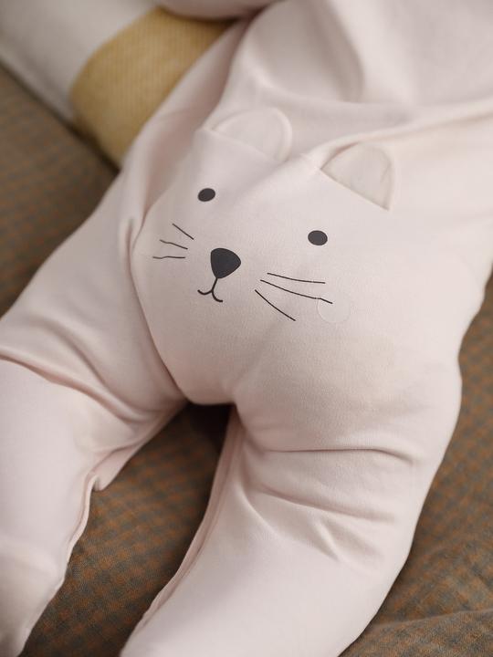 Actual product image Vertbaudet Bio-Kollektion: Baby Strampler mit Katze