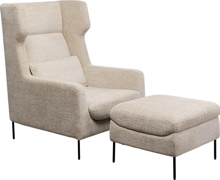 Produktbild Kare Design Sessel +Hocker Quinn High Beige