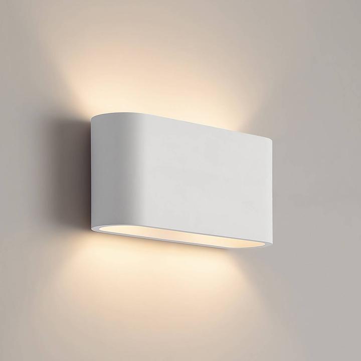 Produktbild Lindby Mavora Wandleuchte aus Gips, abgerundet (G9)