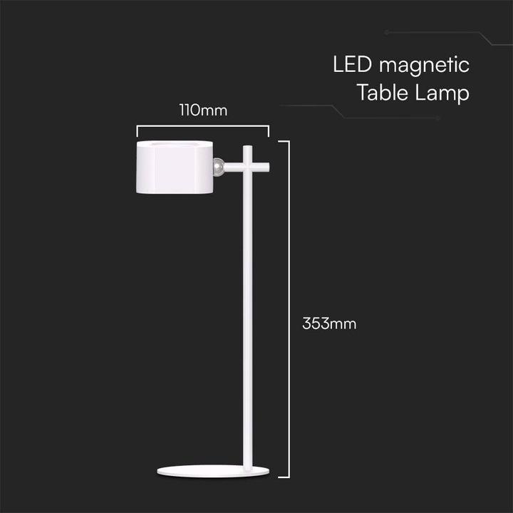 Produktbild V-TAC VT-10115-W 23410 Akku-Tischlampe LED 3 W Weiss (300 lm)