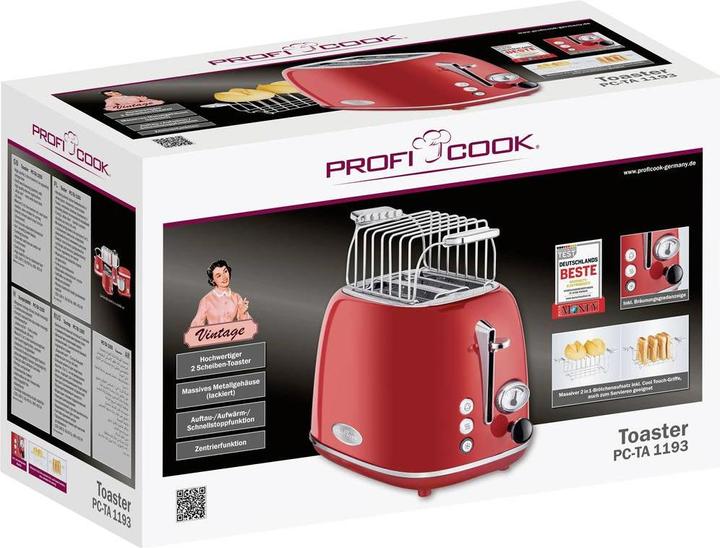 Actual product image Proficook Toaster PC-TA 1193 Red