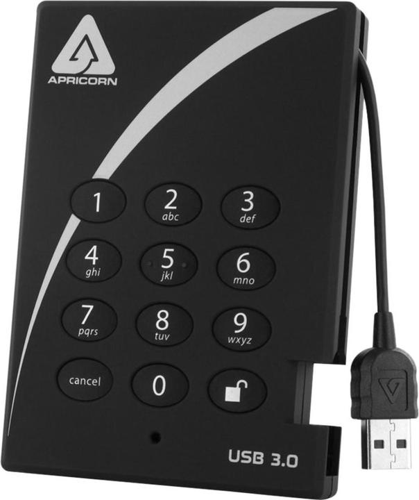 Actual product image Apricorn Aegis Padlock 3.0 A25-3PL256-2000 - hard drive - encrypted - 2 TB - external ( (2 TB)