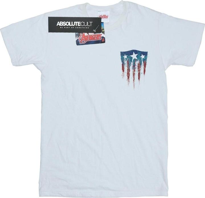 Captain America Splatter Schild Faux Tasche TShirt (M)