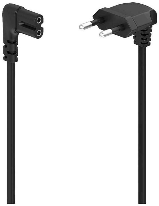Actual product image Hama Power cable, angled at both ends, Euro plug, double groove/C7, 5 m, black (5 m)