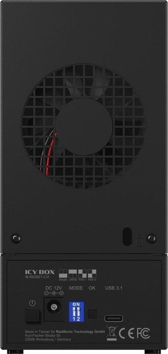 Produktbild Icy Box IB-RD3621-C31 Externes 2-Bay-RAID-Gehäuse für 2x 2,5-Zoll- oder 3,5-Zoll-SATA-Laufwerke (2.5", 3.5")