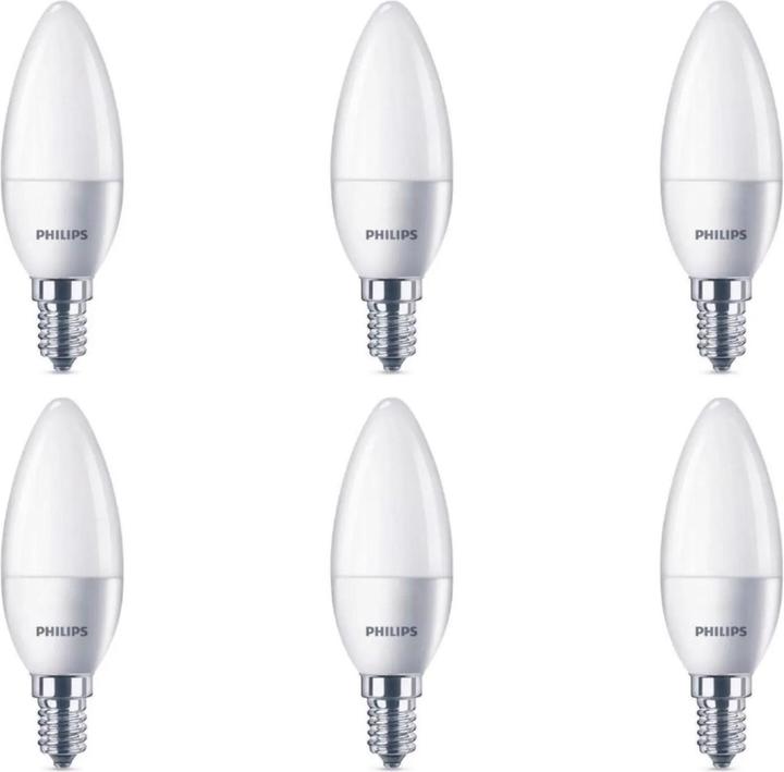 Immagine prodotto Philips Lampada a candela LED, set di 6 (E14, 4.90 W, 470 lm, 6 x, F)
