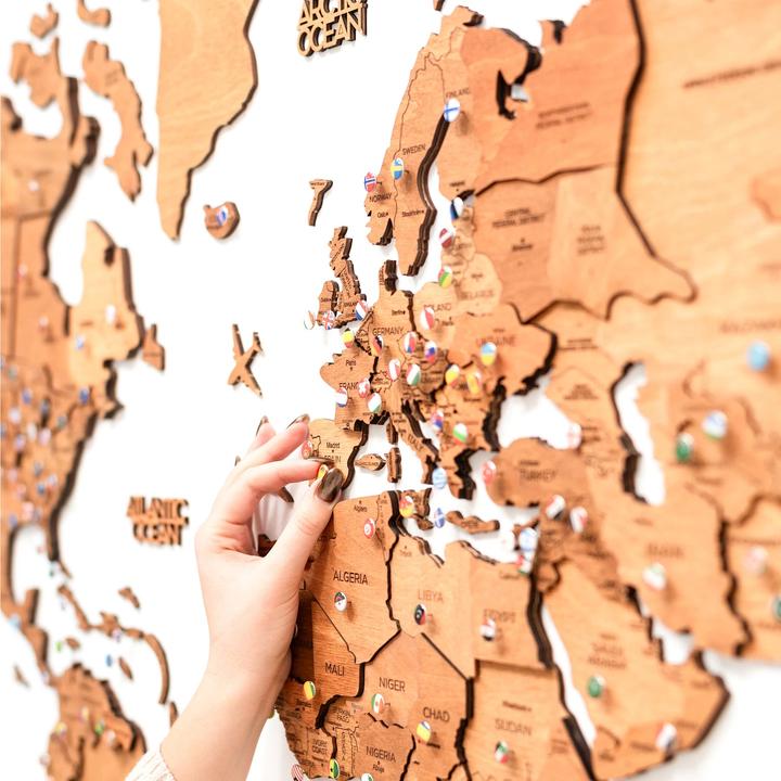 Image du produit Enjoy The Wood Carte du monde en 3D (120 x 200 cm)