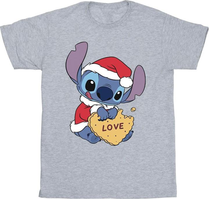 Disney Lilo And Stitch Christmas Love Biscuit TShirt (XL)