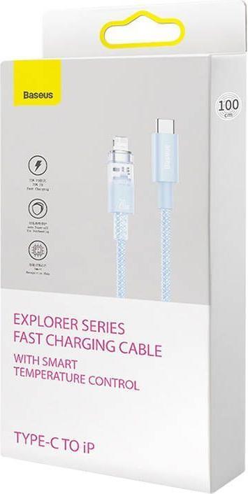 Actual product image Baseus Fast Charging cable USB-C to Lightning Explorer Series 2m, 20W (blue) (2 m)