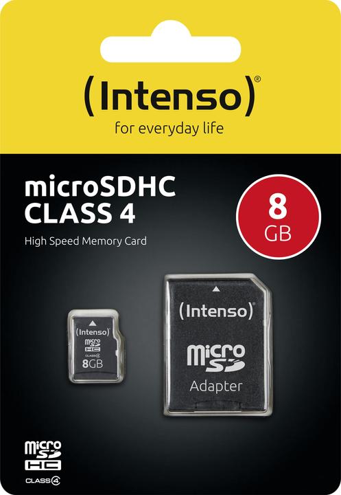 Produktbild Intenso microSD Karte Class 4 (8 GB, microSDHC)