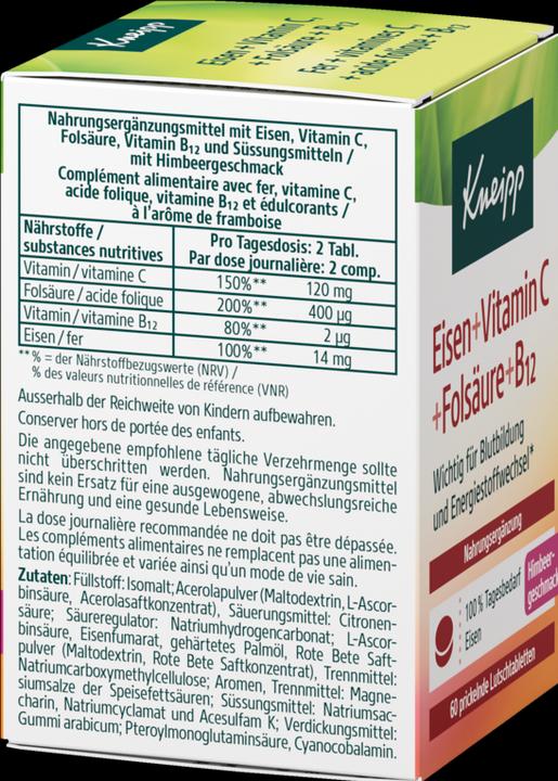Nutritional values and ingredients Kneipp Multivitamins (60 Piece, Pills)