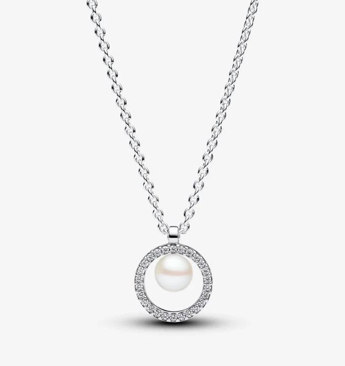 Immagine prodotto Pandora Collana con perle d'acqua dolce trattate e pavé (Argento 925, 45 cm)