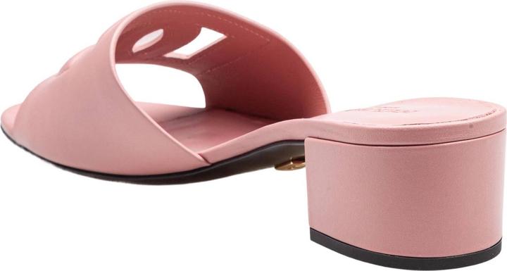 Actual product image Dolce & Gabbana pink leather mule with dg logo (41)