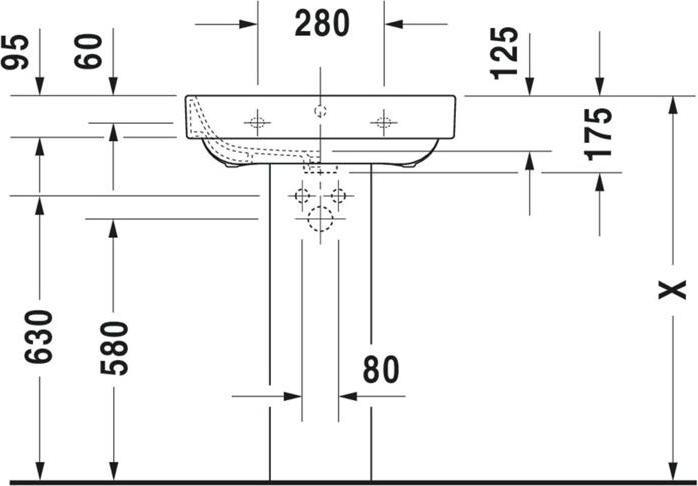 Produktbild Duravit Waschtisch Happy D.2 60 cm wei 2316600000 (4750 mm, 600 mm)