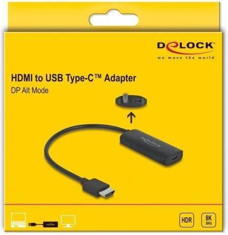 Actual product image Delock Adapter HDMI-A male to USB Type-C™ female (DP Alt Mode) 8K (HDMI, 16.50 cm)