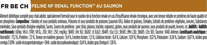 Nutritional values and ingredients Purina NF Renal Function Feline Salmon - Wet Food for Cats - 10x85g (Adult, 1 pcs., 850 g)