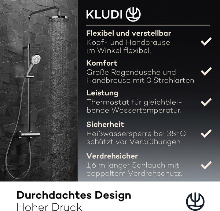 Image du produit Kludi X3 Colonne de douche avec mitigeur thermostatique