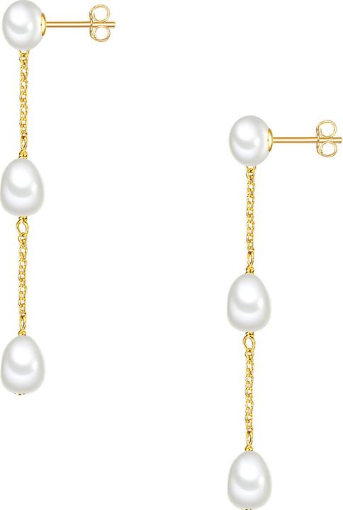 Valero Pearls Damen Sterling Silber Süsswasser-Zuchtperlen gelbgold - 15042 (Sterling Silber)