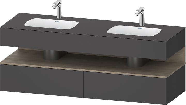 Produktbild Duravit Qatego Einbauwaschtisch mit Konsolenwaschtischunterbau, 1600x550x600mm, Nische Eiche Terra