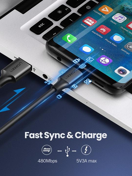 Produktbild Ugreen USB-C zu USB-A 2.0 Kabel (1 m, USB 2.0)