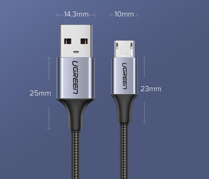 Image du produit Ugreen Câble micro USB vers USB-A 2.0 (1 m, USB 2.0)