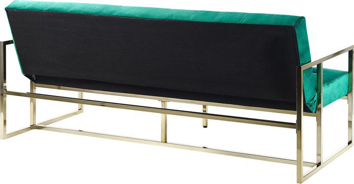 Actual product image Beliani Sofa bed 3-seater velvet fabric emerald green MARSTAL (3-seater)